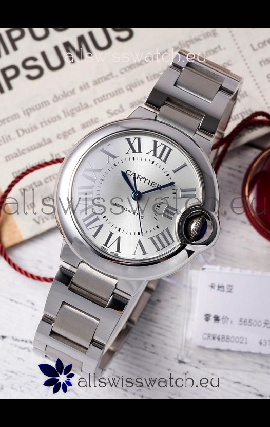 Ballon De Cartier Swiss Automatic Steel Dial Mirror Quality 33MM in Stainless Steel 