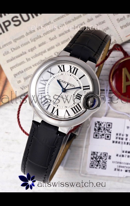 Ballon De Cartier Swiss Automatic White Dial Mirror Quality 33MM in Stainless Steel 