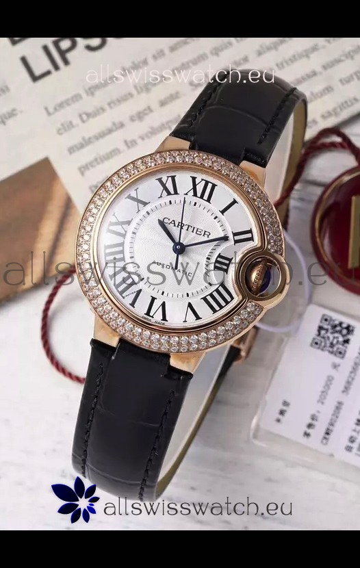 Ballon De Cartier Swiss Automatic 1:1 Mirror Quality 33MM in Rose Gold Plating