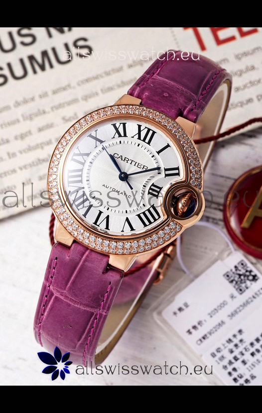 Ballon De Cartier Swiss Automatic 1:1 Mirror Quality 33MM in Rose Gold Plating