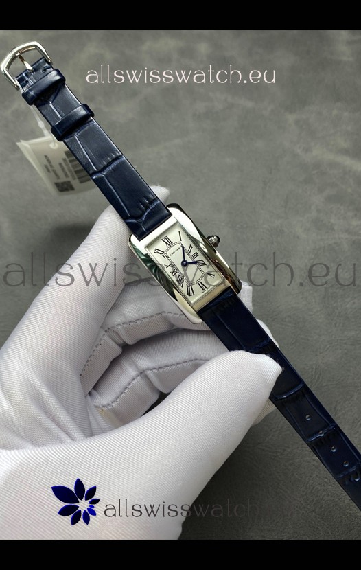 Cartier Tank Americaine Ladies Swiss Quartz Watch 1:1 Mirror Replica Steel Casing