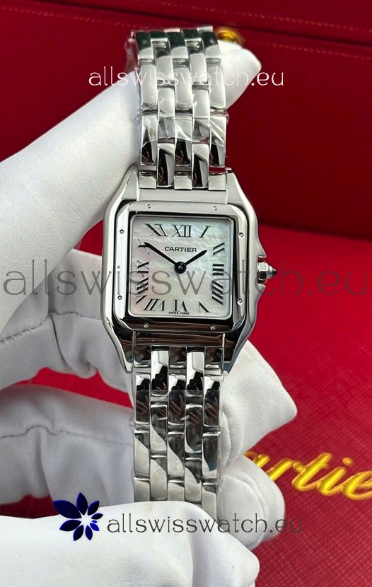 PANTHERE de Cartier Edition 27mm Pearl Dial 1:1 Mirror Swiss Watch Steel Casing