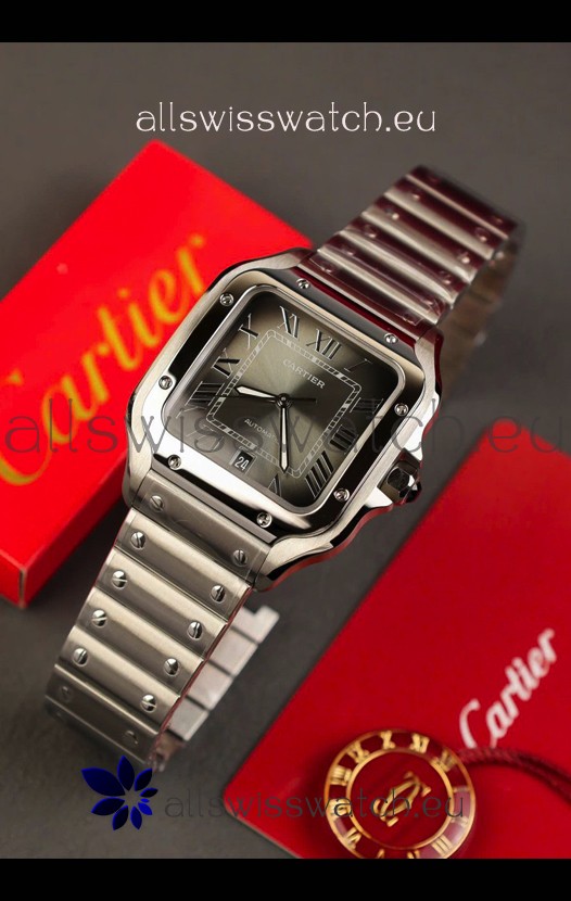 Cartier Santos De Cartier 904L Steel Grey Dial Super Clone Replica 40MM Watch 