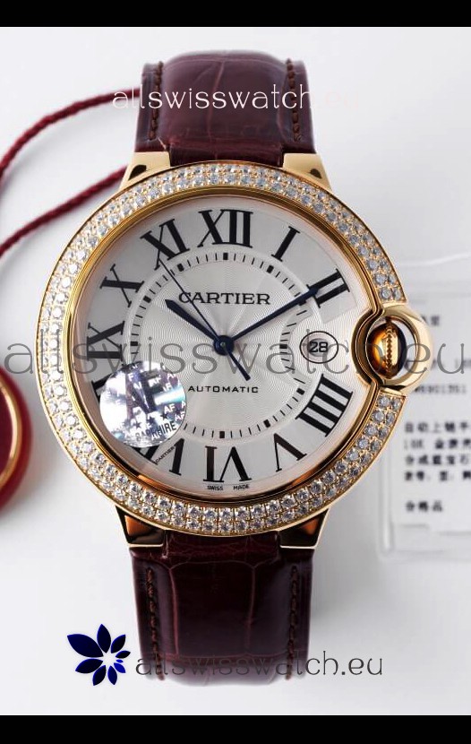 Ballon De Cartier Swiss Automatic 1:1 Mirror Quality 42MM in Yellow Gold Casing