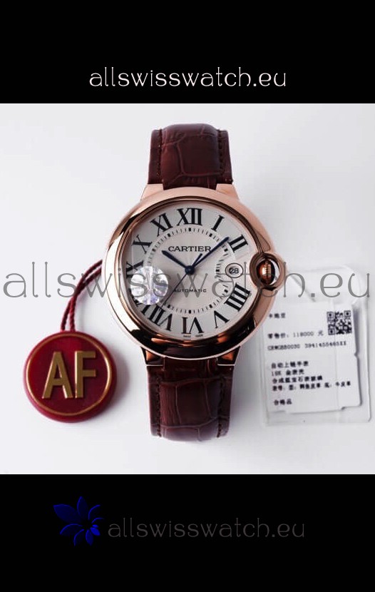 Ballon De Cartier Swiss Automatic 1:1 Mirror Quality 42MM in Rose Gold Casing