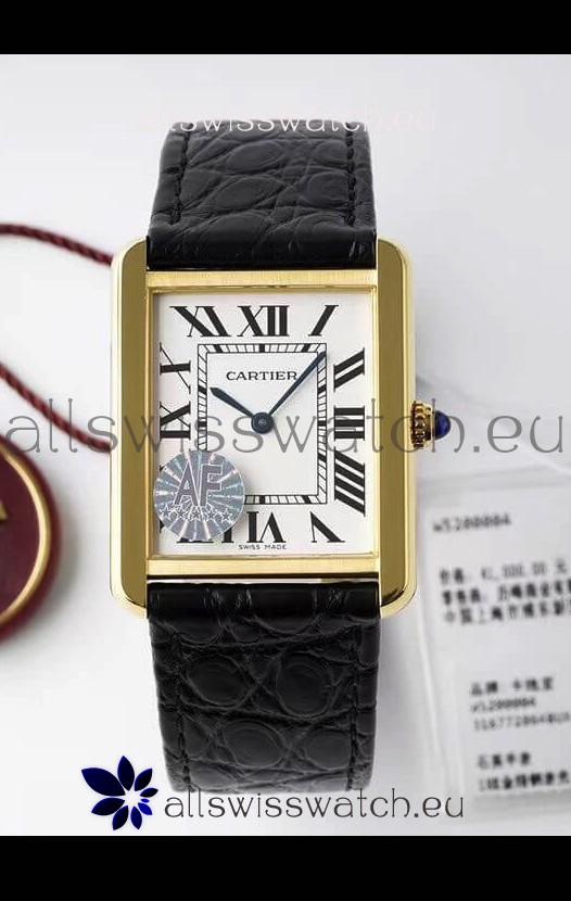 Cartier Tank Solo Swiss Quartz Watch in Yellow Gold Plating Casing - 27MM Wide