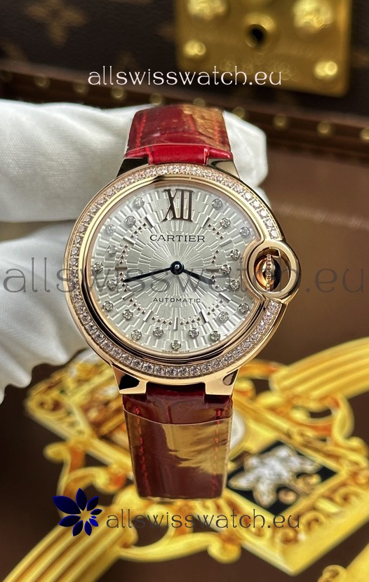 Ballon De Cartier Swiss Quartz 1:1 Mirror Quality 33MM in Rose Gold 
