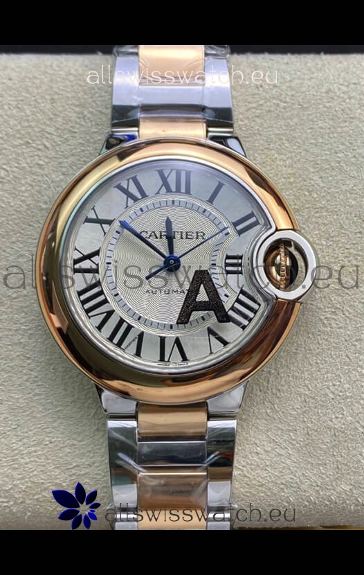 Ballon De Cartier Swiss Automatic 1:1 Mirror Quality 33MM in 2 Tone Rose Gold Casing