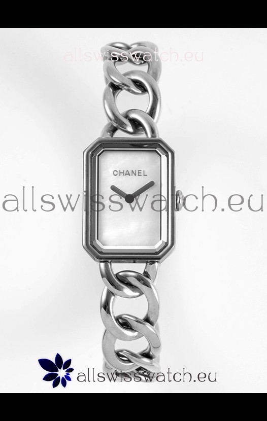 Chanel Premiere Gourmette Chain Watch - Swiss Quartz Movement in White Dial 