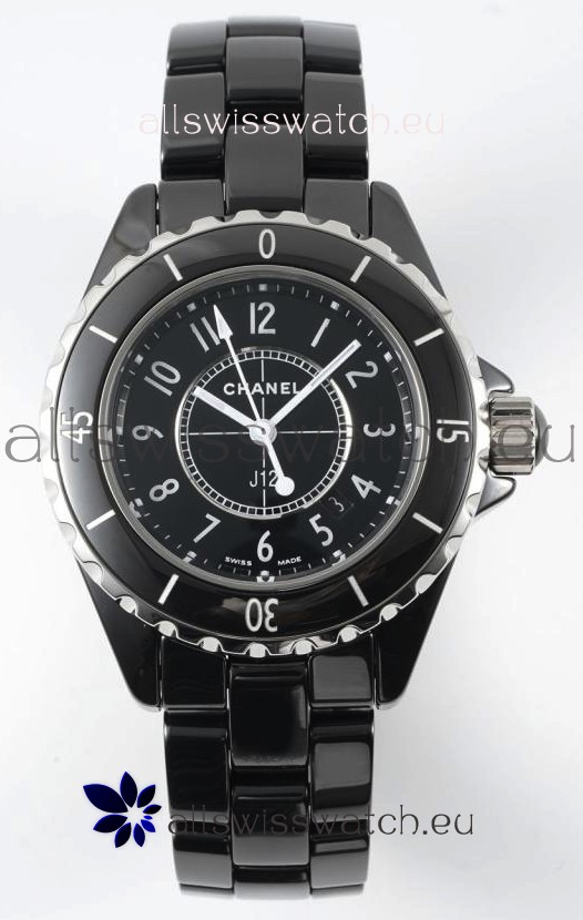 Chanel J12 Ladies Black Ceramic Casing Watch 1:1 Mirror Replica Watch 