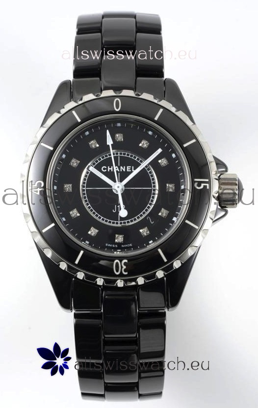 Chanel J12 Ladies Black Ceramic Casing Watch 1:1 Mirror Replica Watch 