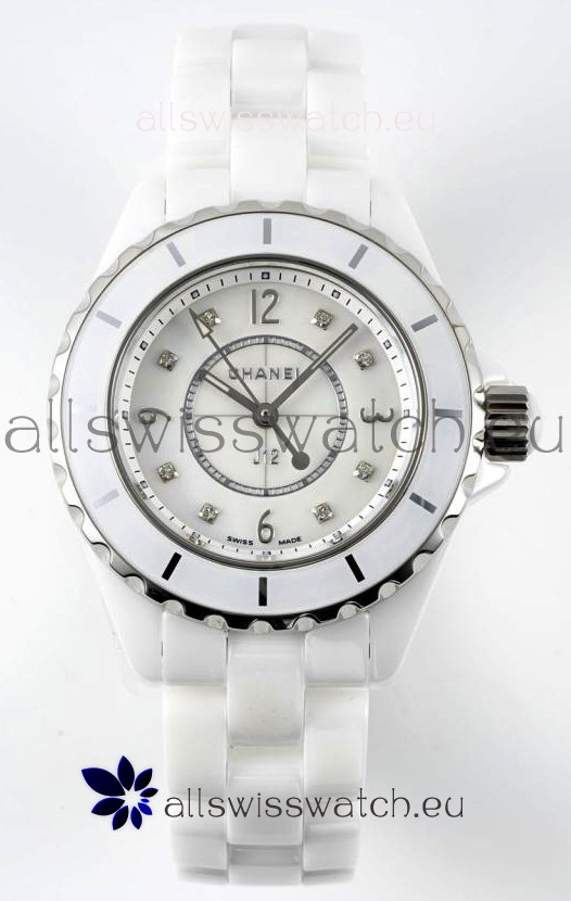 Chanel J12 Ladies White Ceramic Casing Watch 1:1 Mirror Replica Watch 