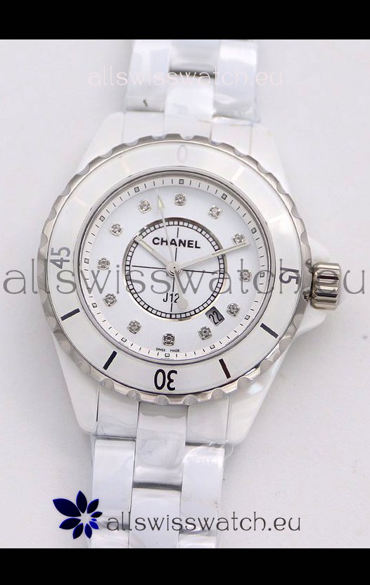 Chanel J12 Ladies White Ceramic Casing Watch 1:1 Mirror Replica Watch 