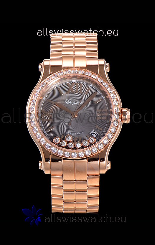 Chopard Happy Sport 1:1 Mirror Swiss Automatic Replica Watch 36MM in Rose Gold Casing