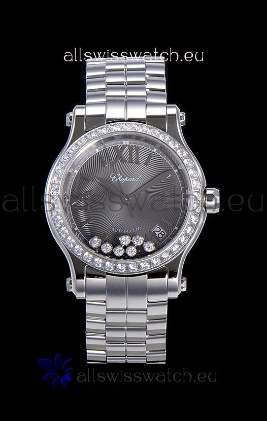 Chopard Happy Sport 1:1 Mirror Swiss Automatic Replica Watch 36MM in 904L Steel Casing Grey Dial
