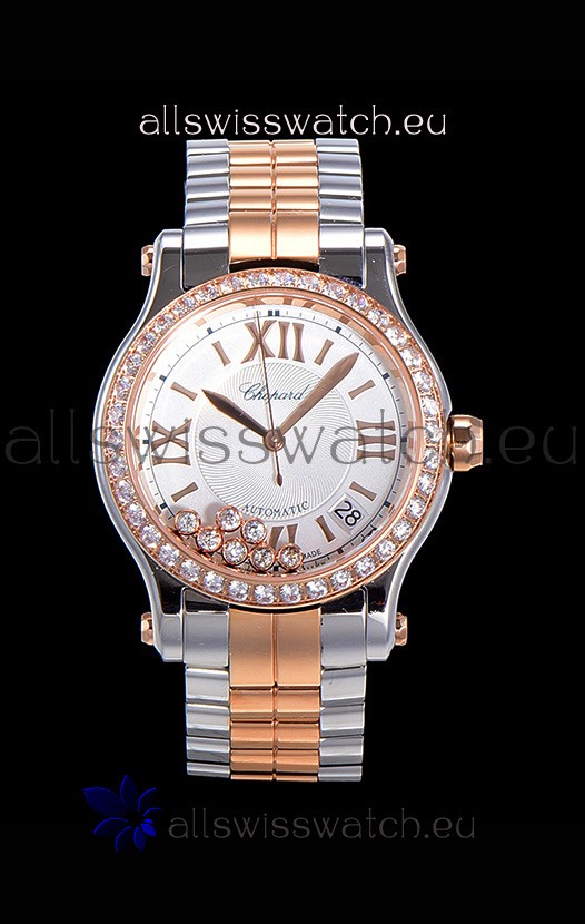 Chopard Happy Sport 1:1 Mirror Swiss Automatic Replica Watch 36MM Two Tone Rose Gold Casing