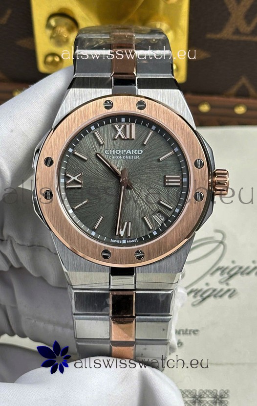 Chopard Alpine Eagle Two Tone Rose Gold Grey Dial Super Clone Replica Watch 