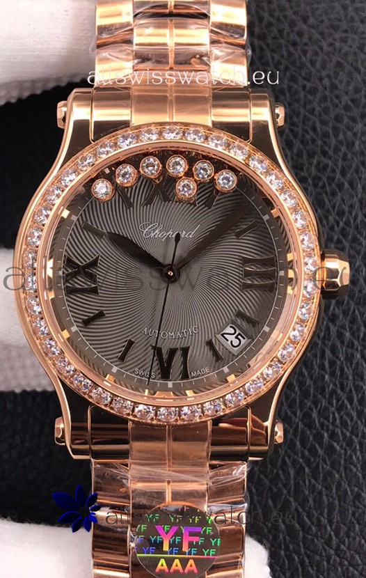Chopard Happy Sport 1:1 Mirror Automatic Swiss Replica Watch Rose Gold - 36MM Wide