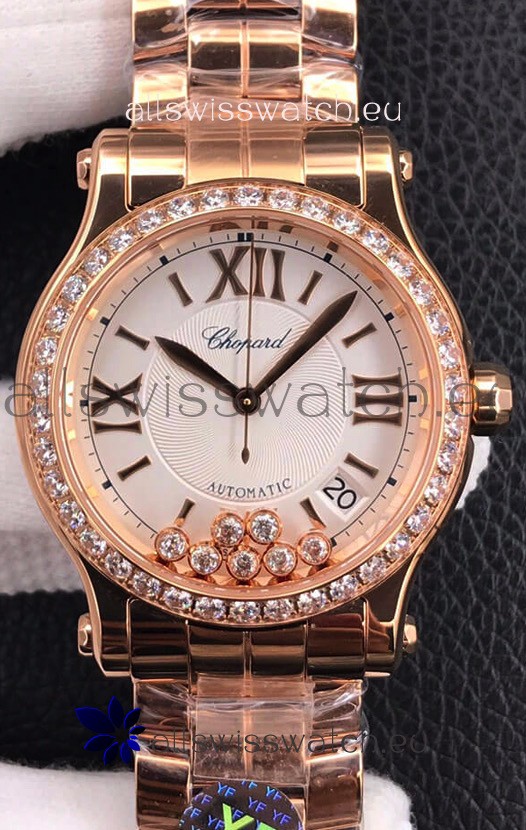 Chopard Happy Sport 1:1 Mirror Automatic Swiss Replica Watch Rose Gold - 36MM Wide