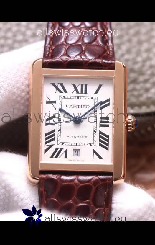 Cartier Tank Solo Swiss Automatic Watch in Rose Gold Plating 31MM Wide 