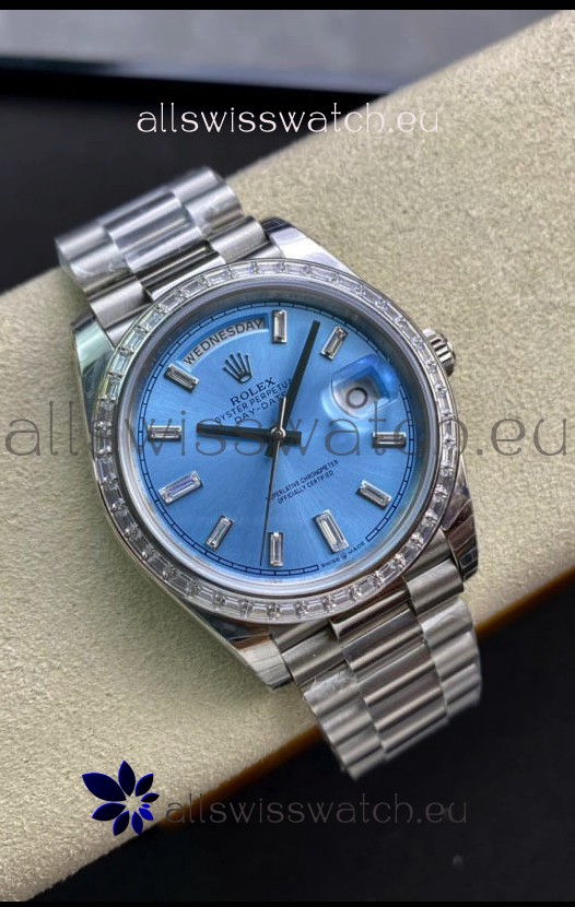 Rolex Day Date Presidential M228396TBR-0002 904L 40MM - Ice Blue Dial 1:1 Mirror Quality Watch
