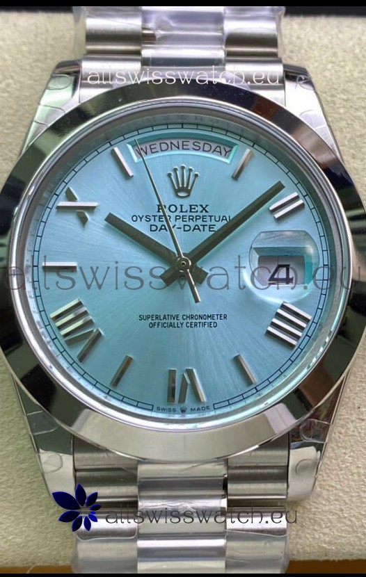 Rolex Day Date Presidential M228206-0044 904L Steel 40MM - Arabic ICE BLUE Dial 1:1 Mirror Quality Watch