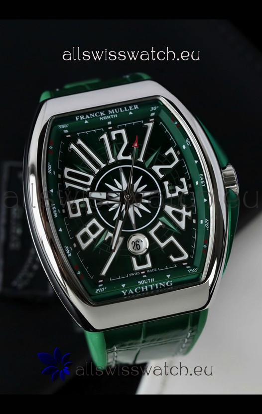 Franck Muller Vanguard Yachting Stainless Steel Green Dial 1:1 Mirror Swiss Replica Watch