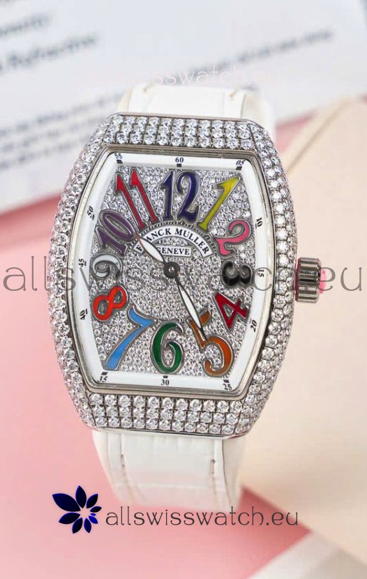 Franck Muller V32 Swiss Quartz Mossanite 1:1 Replica Watch 36MM