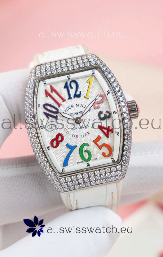 Franck Muller V32 Swiss Quartz Mossanite 1:1 Replica Watch 36MM