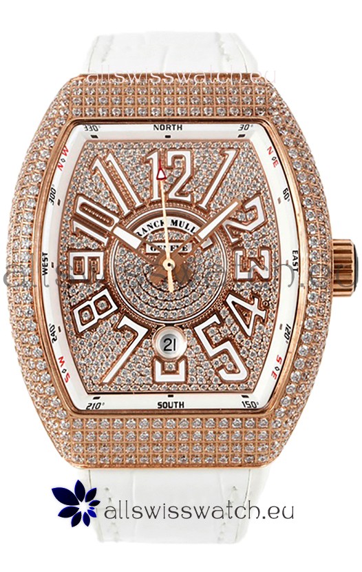 Franck Muller Vanguard V45 Edition in Rose Gold Plating - White Numerals 