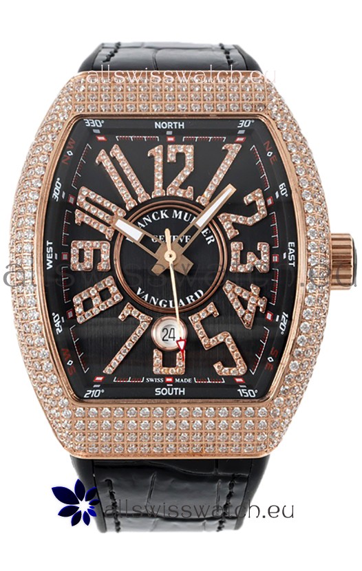 Franck Muller Vanguard V45 Yachting in Rose Gold Plating - Black Dial 