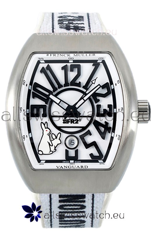 Franck Muller "Fr2nck" Vanguard Rabbit Edition Swiss Replica Watch in Steel Casing