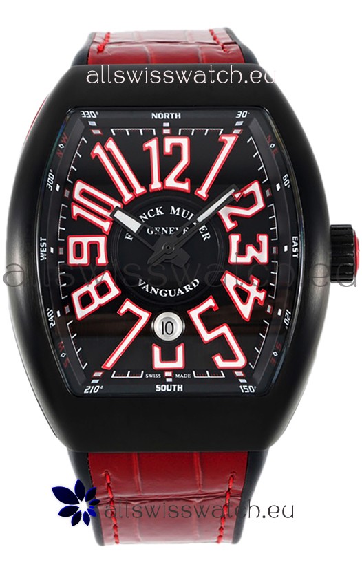Franck Muller Vanguard in DLC Coated Casing Black Dial Swiss Replica Watch