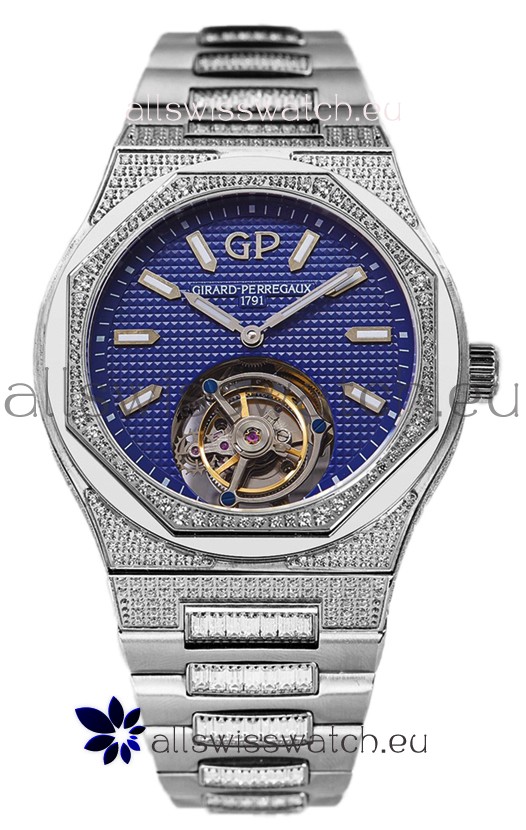 Girard Perregaux Laureato Tourbillon 1:1 Blue Dial Mirror Swiss Replica Watch 