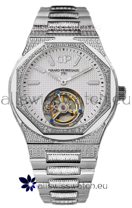 Girard Perregaux Laureato Tourbillon 1:1 White Dial Mirror Swiss Replica Watch