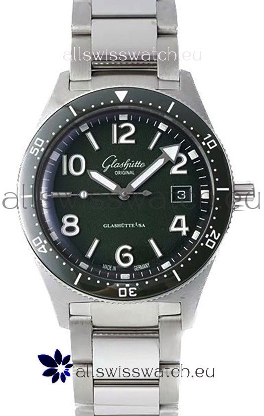 Glashütte SeaQ Divers Edition 1:1 Superclone Swiss Replica Watch Green Dial 