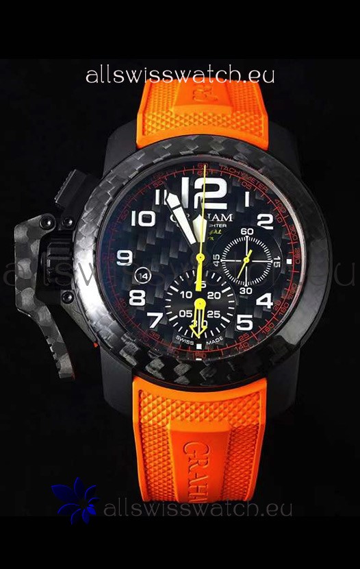 Graham Chronofighter Superlight Carbon Orange 1:1 Mirror Swiss Replica Watch 