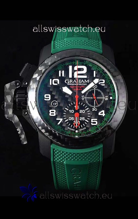 Graham Chronofighter Superlight Carbon Green 1:1 Mirror Swiss Replica Watch 