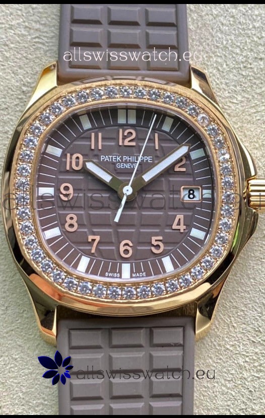 Patek Philippe Aquanaut LUCE 5072R-001 Quartz Swiss Replica Watch in Rose Gold Grey Dial - 35MM