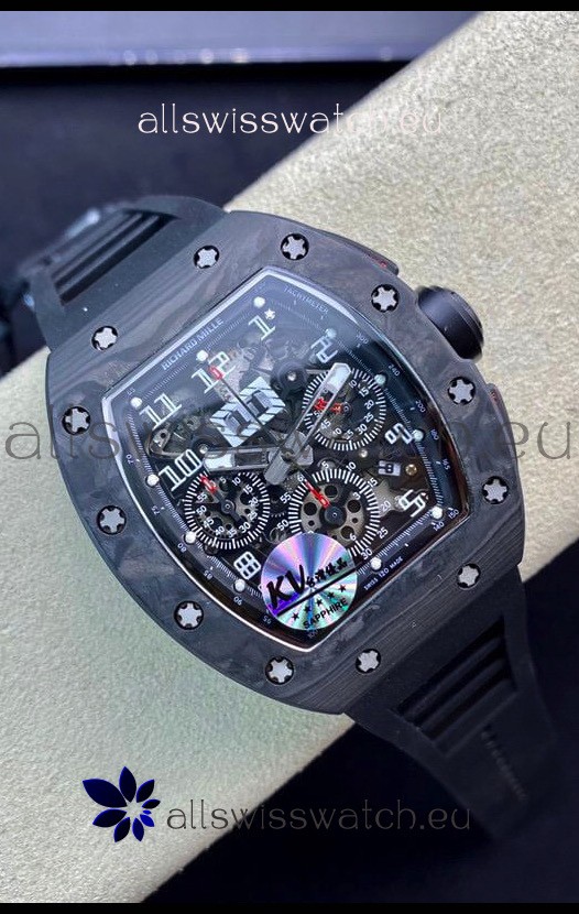 Richard Mille RM011 Felipe Massa 1:1 Mirror Quality One Piece Black Forged Carbon Case Watch