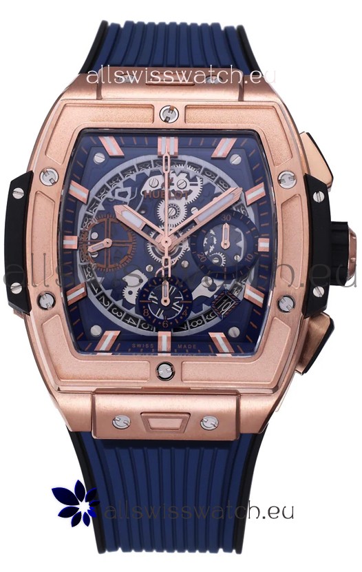 Hublot Spirit of Bang Rose Gold Casing Blue Dial - 42MM Swiss Replica