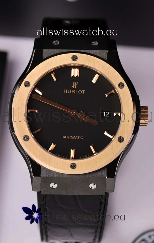 Hublot Classic Fusion Ceramic Casing Rose Gold Bezel Superclone Watch 42MM