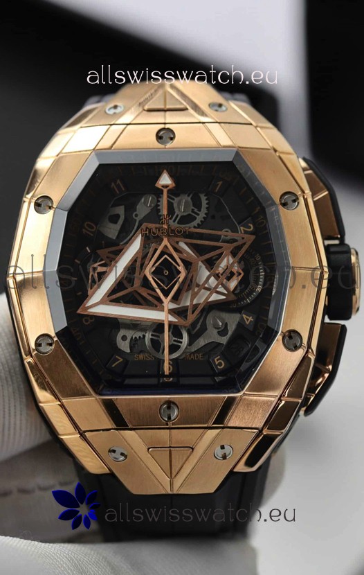 Hublot Spirit of Bang Sang Bleu Edition Rose Gold Swiss Replica Watch 