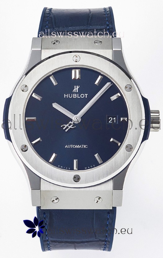 Hublot Super Clone Classic Fusion Titanium 42MM 1:1 Mirror Replica Watch Blue Dial