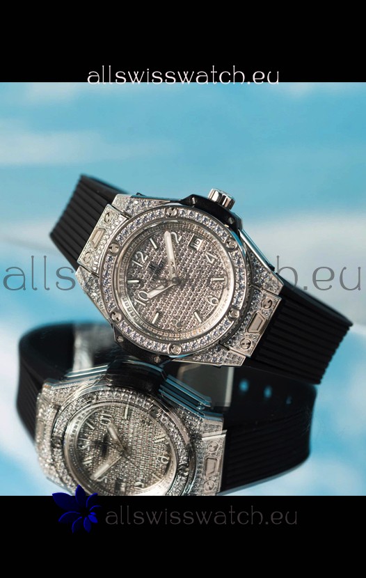Hublot Big Bang One Click Diamonds Paved Casing and Dial Swiss Replica Watch
