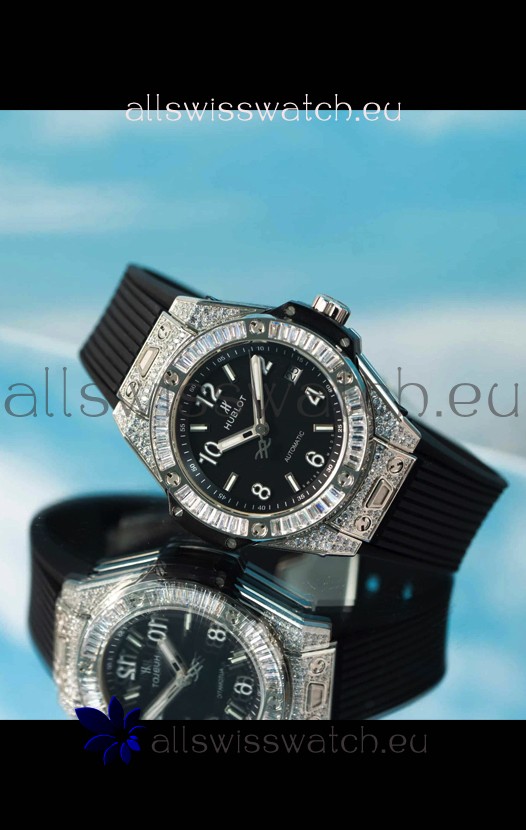 Hublot Big Bang One Click King Black Dial Steel Case Swiss Replica Watch 39MM