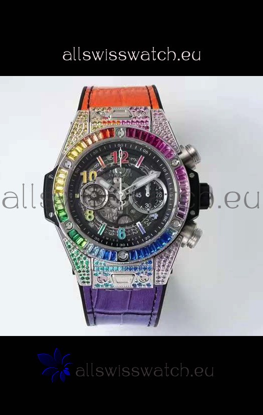 Hublot Big Bang UNICO Stainless Steel Rainbow Swiss 1:1 Mirror Replica Watch