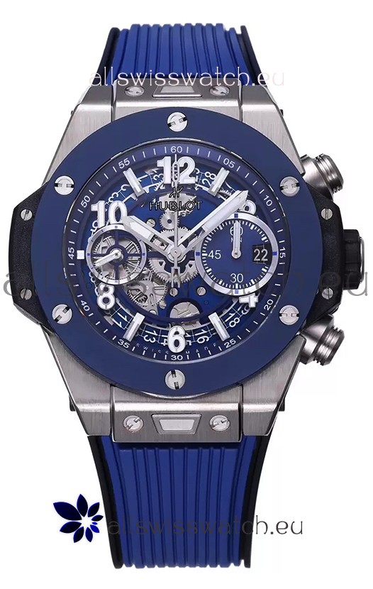 Hublot Big Bang Unico Blue Stainless Steel Casing 1:1 Mirror Edition Swiss Replica Watch