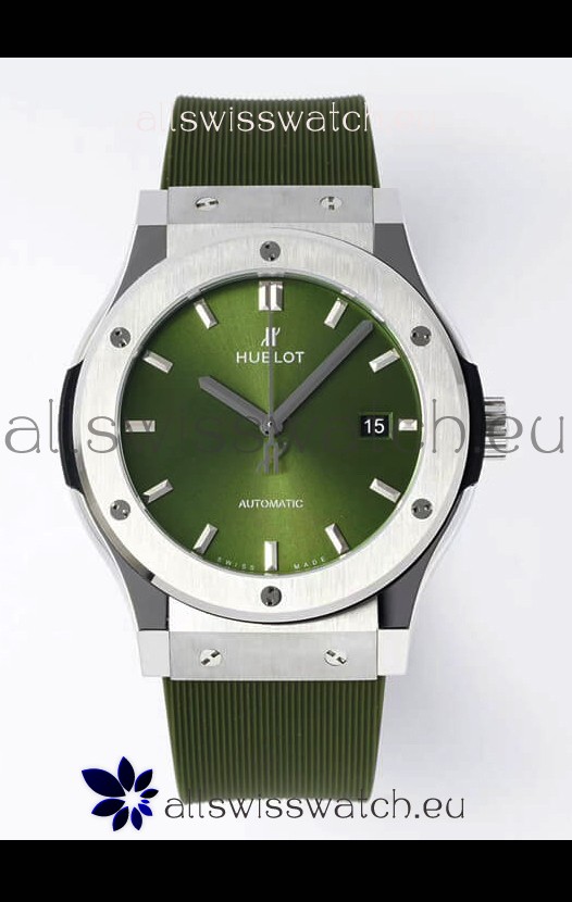 Hublot Classic Fusion Steel Green Dial 42MM Swiss Replica Watch 1:1 Mirror Quality