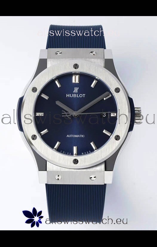 Hublot Classic Fusion Steel Blue Dial 42MM Swiss Replica Watch 1:1 Mirror Quality